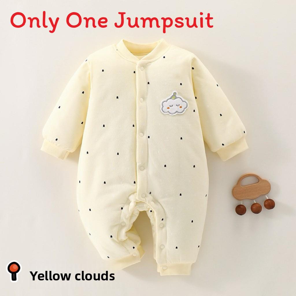 Baby Winter Cotton Romper With Thickened Fabric For Newborns And Infants