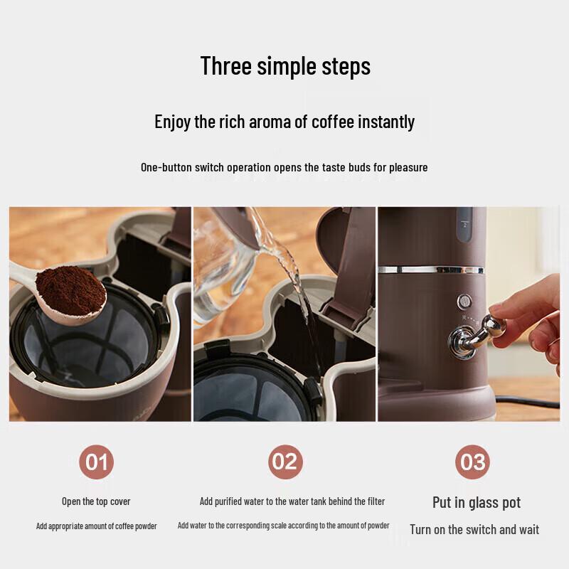 Bear Retro Mini Drip Coffee Maker CN plug (adapter included)