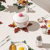 4Pcs Christmas Tree Coasters with Base Silicone Drink Coasters Thermal Pot Holder Insulation Pads for Table Protection Festive Decor