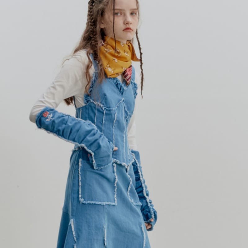 FAKEMAMA SQUARE CHECK VINTAGE SCARF_YELLOW