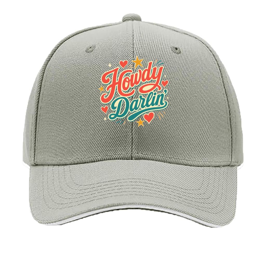 Retro Western Howdy Darlin Script De Sandwich Baseball Cap Sun Cap Outdoor Workouts Hat