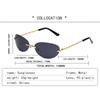 Luxury Brand Designer Y2K Rimless Oval Sunglasses for Women Men UV Protection Sun Glasses Punk Popular Goggle Shades