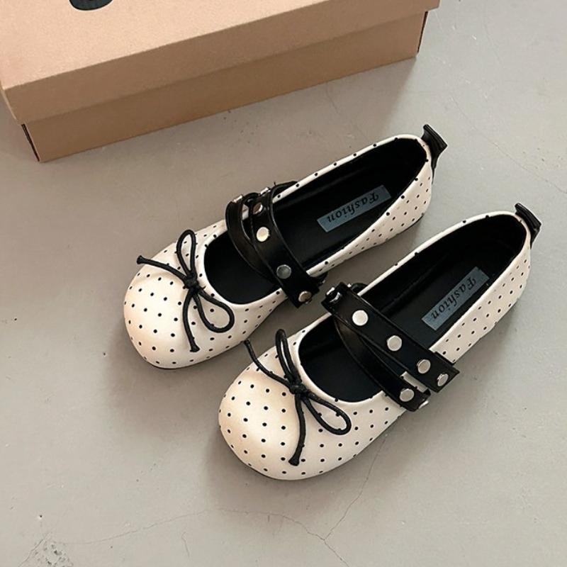 New Spring Butterfly-knot Women Ballet Flats Concise Round Toe Shallow Shoes Laides Comfort Soft Sole Dress Mary Jane Shoes