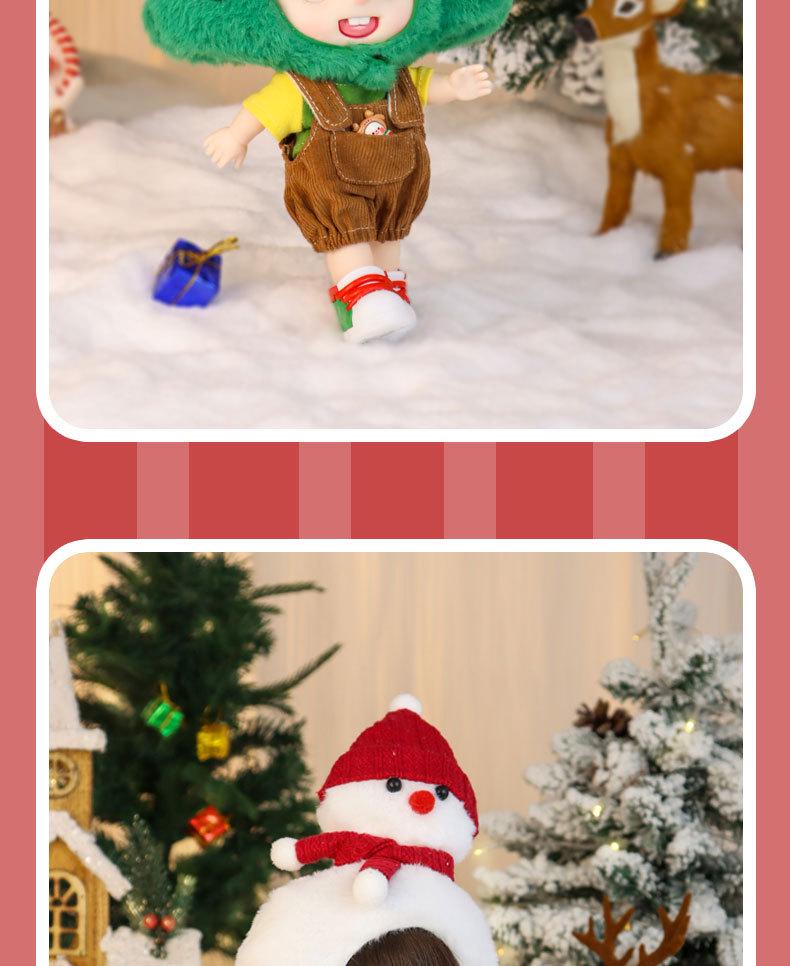 Trendy 9-inch BJD Christmas Tree Snowman Doll with Changeable Clothes - Hot-selling Holiday Gift