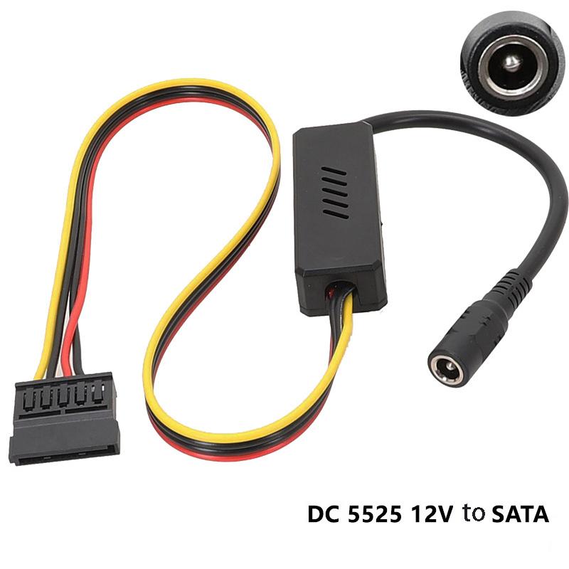 

DC to SATA Converter Cable HDD Power Cord for DC5525 to 4 Ports SATA Wire Splitter 5.5X2.5 DC 12V to Big 4Pin PC Sata Adapter
