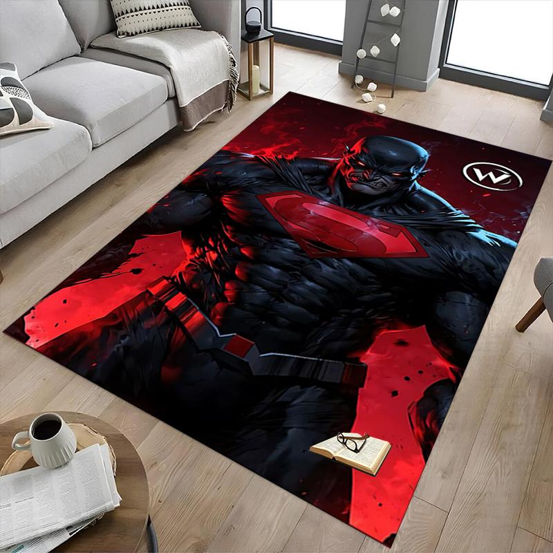 1pc Superman black Carpet, for Home & Office Decor, Desk Chair Carpet, Festive GiftL1390