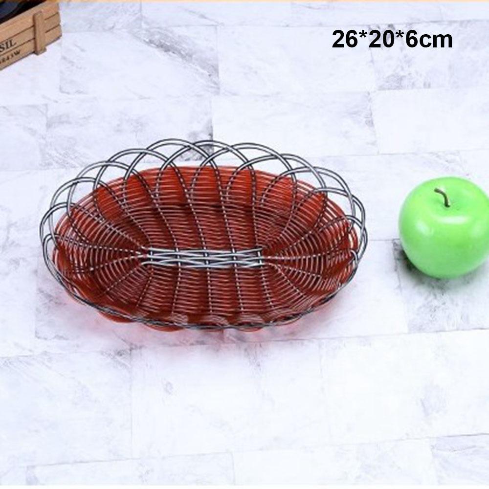 Hardness Plastic Imitation Vine Fruit Platter Brown Handwoven Bread Fruit Vegetables Plate 10 Sizes