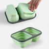 Silicone Collapsible Lunch Box Large Capacity Microwave Safe BPA Free Odorless Compartment Lunch Box