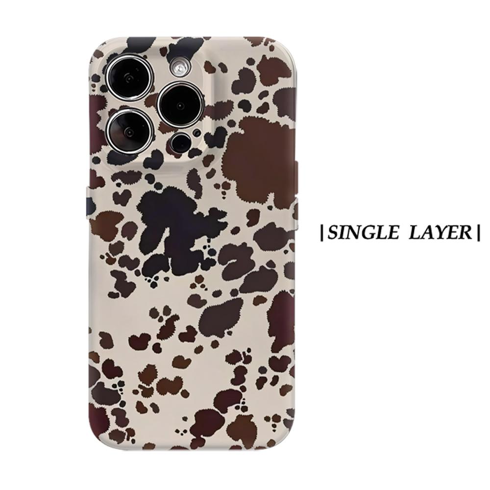 

Brown Speckle Texture Phone Case for IPhone 17AIR 16E 16 15 14 13 12 11 17 Pro Max Plus Double-layer Back Cover IPHONE17PROMAX