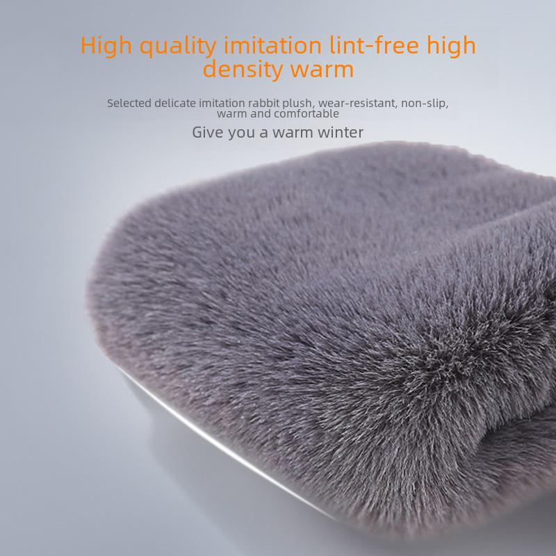 Thickened Winter Rabbit Fur Knee Pads for Warmth and Comfort