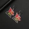  Drip Oil Angola Map Earrings For Women Stainless Steel Fashion Charm Angolan Flag Pendant Earring Jewelry Party Gifts