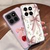 Pink Bowknots Pattern Case For Xiaomi Redmi Note 15 Pro 4G Funda Redmi Note 14 13 Pro 5G Clear TPU Silicone Soft Cover