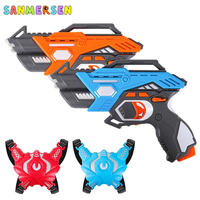 

Лазерные пушки Электрические игрушечные пистолеты с инфракрасным светом Бластерная лазерная боевая игра Интерактивная игра-стрелок для мальчиков Детская игра для дома и улицы