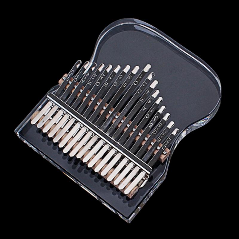 Transparent Kalimba Acrylic Finger Pianos 17 Keys Thumb Piano with Letters and Notes Musical Instrument Gifts for Girls