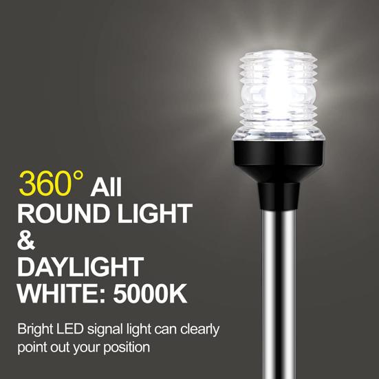 LED Hvězdicové světlo Vodotěsné IP67 Bílé Sklopné Zadní Navigační světlo pro Loď Běhové světlo pro Pontonové Rybářské Basové Jonovy Lodě