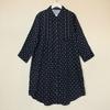 Export Japanese Single Tail Goods Rayon Print Happy Mid Length Long Length Shirt Women's Organ Pleated Loose Casual Customer Supply Fabric Summer