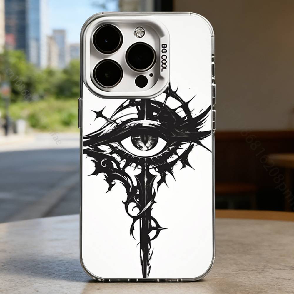 

Gothic design elements White Shockproof Phone Case For iPhone 16,15,14,13,12,11,Pro,XS,Max,Plus,Mini,SE iPhone17Air