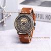 KSENRUI Men's Waterproof Skull Retro Leather Quartz Watch with Calendar