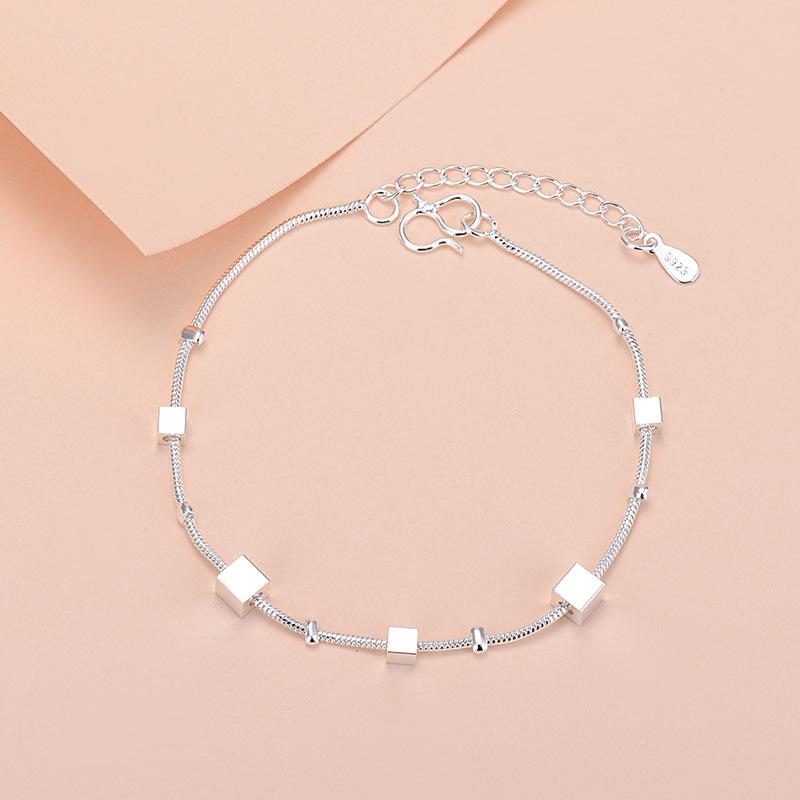 925 Silver Lucky Bead Charm Bracelet For Women Chain Round Bangles Fashion Luxury Quality Jewelry Christmas Accessories