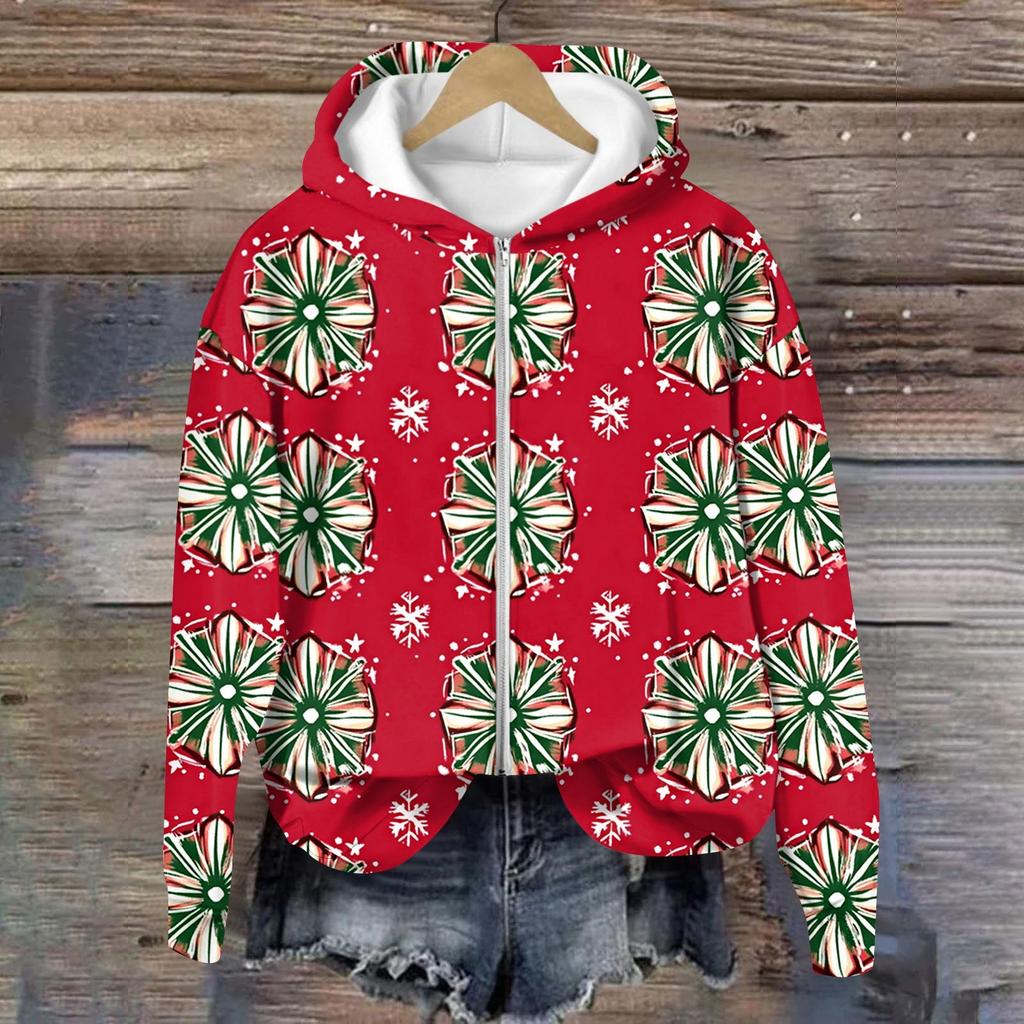 Jackets For Women Long Sleeve  Zip Up  Print Outerwear Casual Jackets