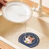 Silicone Floor Drain Mat Cartoon Dog Kitchen Sink Seal Mat  for Bathroom Hair Collection