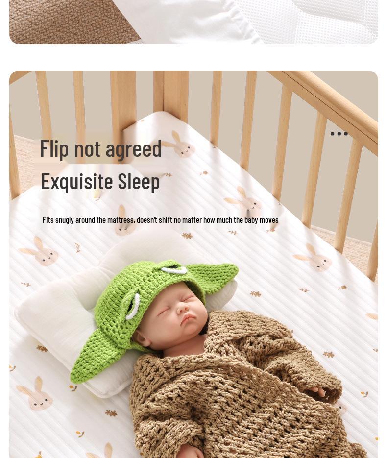 Rouxun Pure Cotton Patchwork Baby Crib Mattress Cover - All Seasons
