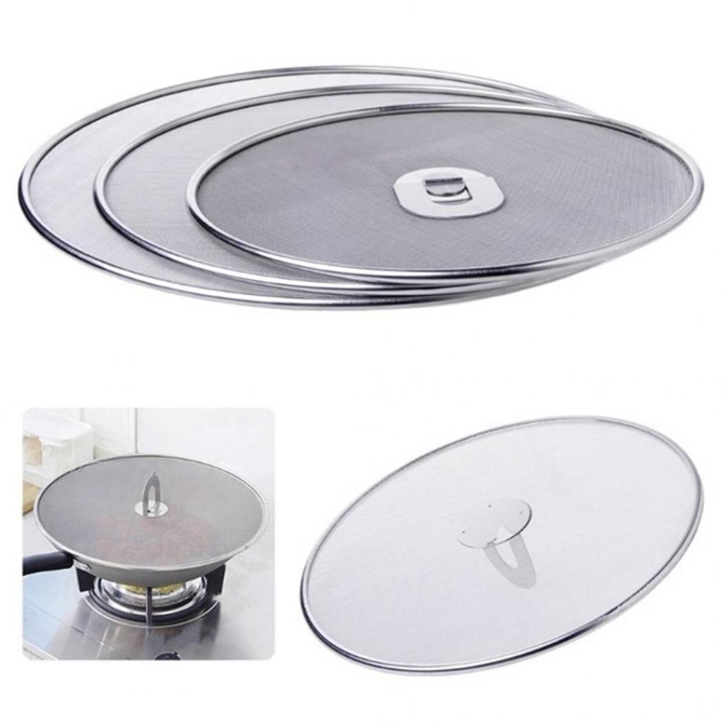 Kitchen Oil Proofing Lid Filter Foldable Handle Frying Pan Cover Splatter Screen