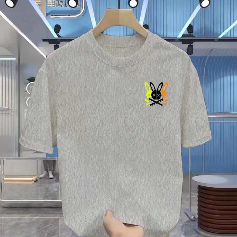 Men's 100% Cotton Summer Loose Fit Large Rabbit Skull Graphic Printed Slim Fit Casual Sports Round Neck Short Sleeved T-shirt