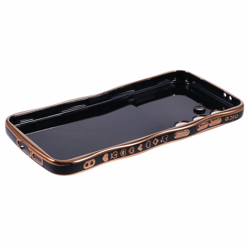 For Samsung Galaxy S25+ Case Love Hearts TPU Phone Cover Curly Wave Frame Large Window