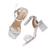 Sandalen Damen Sommer 2025 neu Französisches Temperament Society-Lady transparent Kristall dicker Absatz vielseitig nicht müde von High Heels