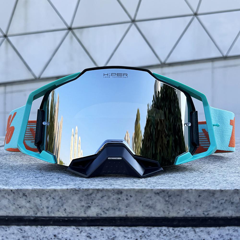 Occhiali Motocross Occhiali da Sole Moto Uomo Protezione Antivento Sci Ciclismo Corse Occhiali Off-Road Pellicola Strappabile