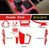 3D/5D Carbon Fiber Car Interior Cover Console Color Sticker Decals Parts Accessories For Honda Civic 9th Gen 2012-2015 4 Doors