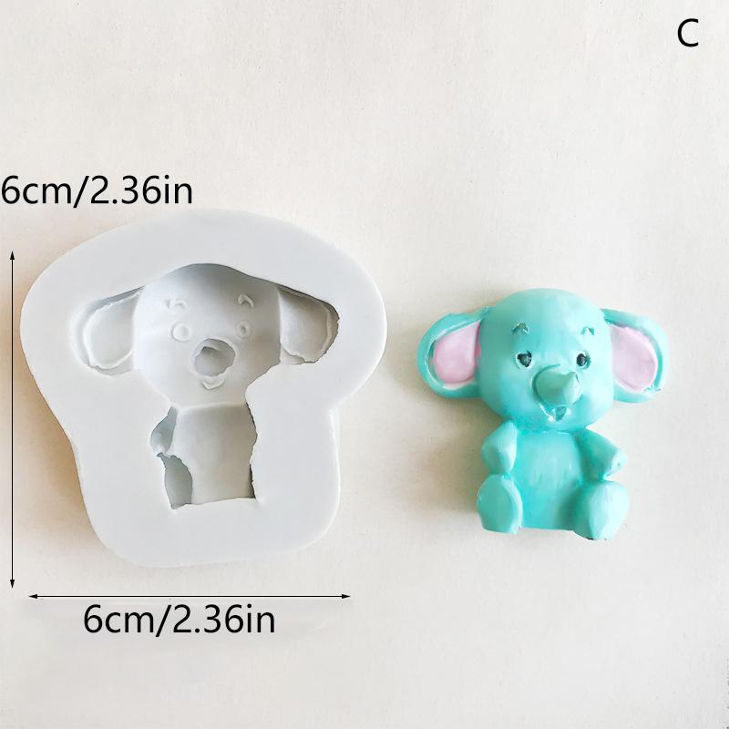 Jungle Safari Animal Silicone Fondant Mold Bear Lion Giraffe Rabbit Panda Cake Decorating Mould For Birhtday Party Baby Shower