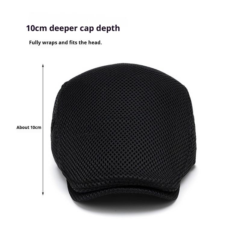 1Pc Men Mesh Newsboy Caps British Painters Berets Hats Spring Summer Ventilate Adjustable Flat Cap,Universal Outdoor Sports Caps