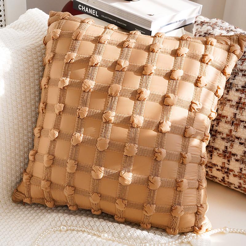 Brown Vintage Sofa Throw Pillow Cover Vintage Bedroom Headboard Cushion Simple and Modern Decorative Throw Pillow Customizable