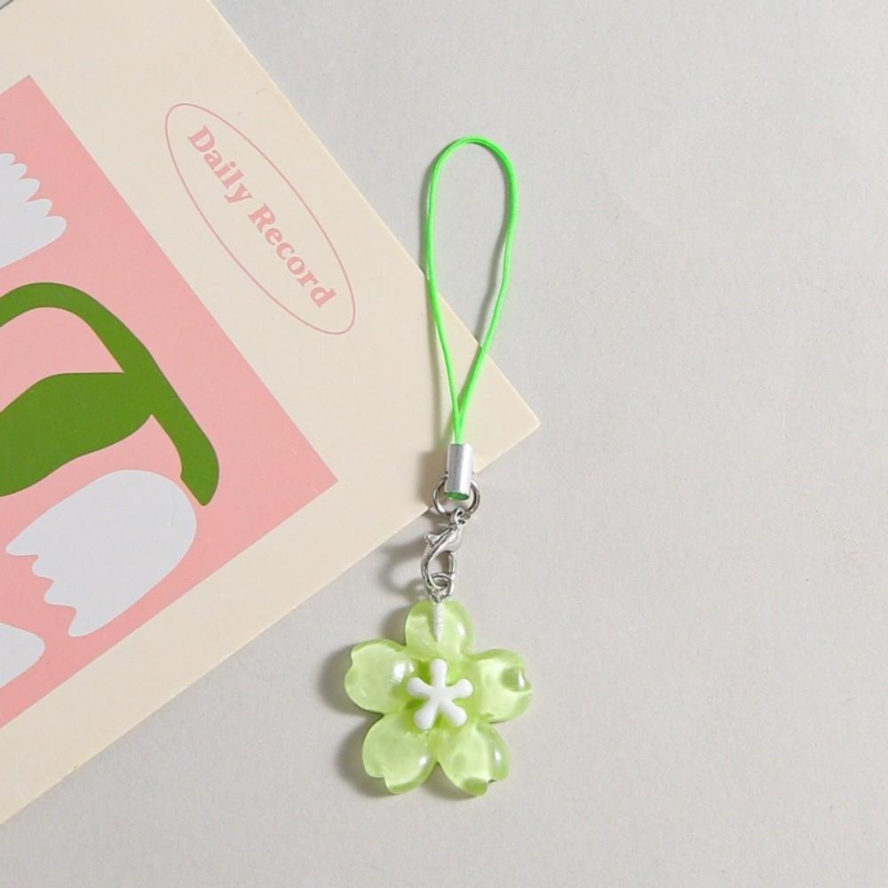 Resin Cherry Blossom Keychain Colorful Keyring New Mobile Phone Lanyard  Gift
