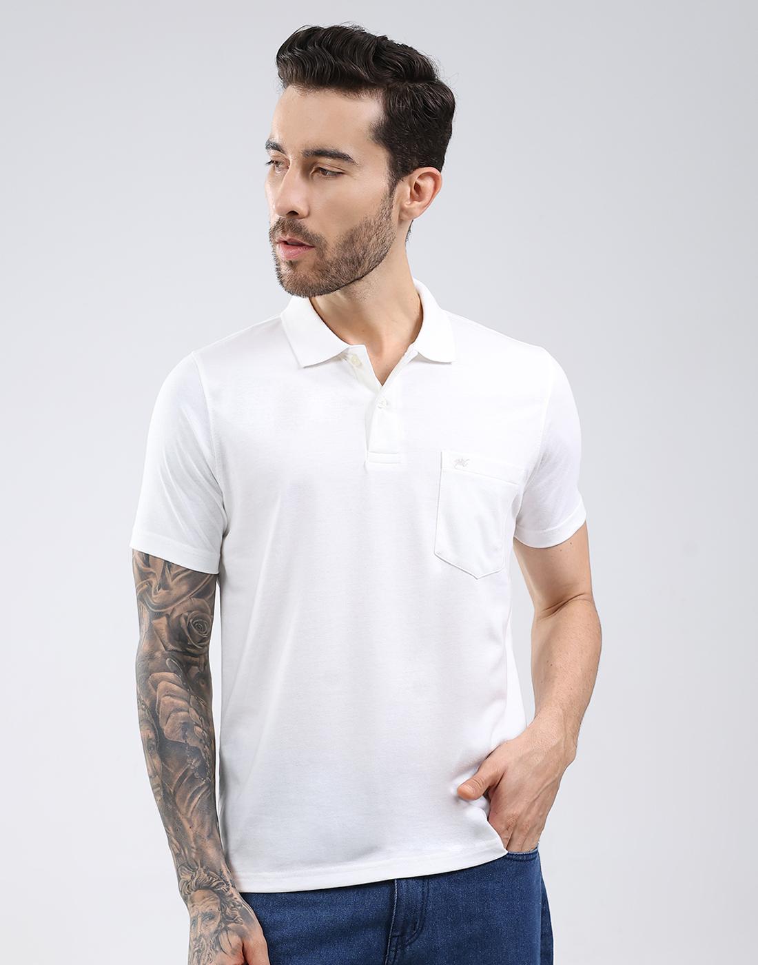 MONTE CARLO Heren Regular Fit T-shirt M wit