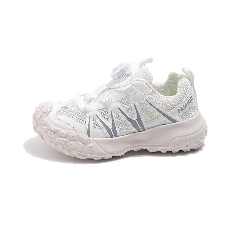 Neue Kinder weiße Schul-Tennisschuhe Sommer Netz Kinder Sneaker für Mädchen Mode Rutschfest Freizeit Jungen Schwarze Laufschuhe