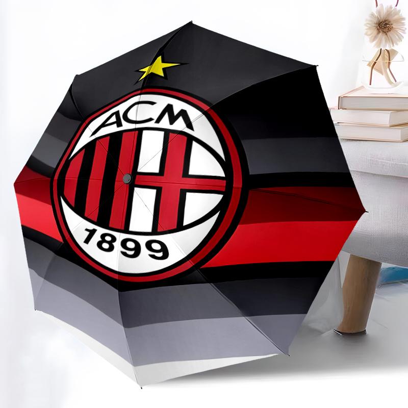 Printed Associazione Calcio Milan Printed Folding Umbrella,Outdoor,Leisure,And Travel Umbrella,Durable Umbrella Fabric,Birthday And Holiday Gift
