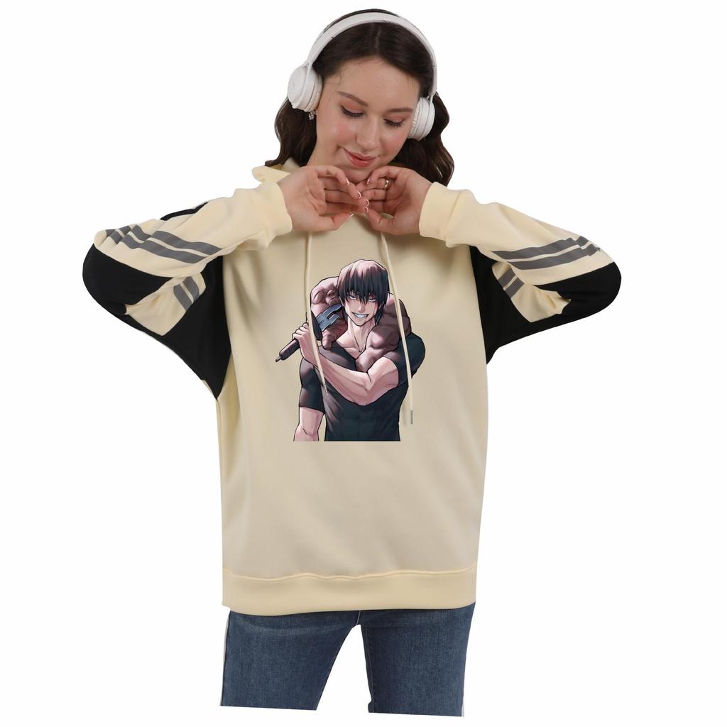 Jujutsu Kaisen Color Block Patchwork Fleece Hoodie for Men & Women