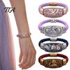 Eleganter Schmuck für Mädchen Walk in Faith Geflochtenes Armband Damen, Friedensvogel Floral Minimalistisch Damen Emaille Armband, Inspirierend Christlich Religiös