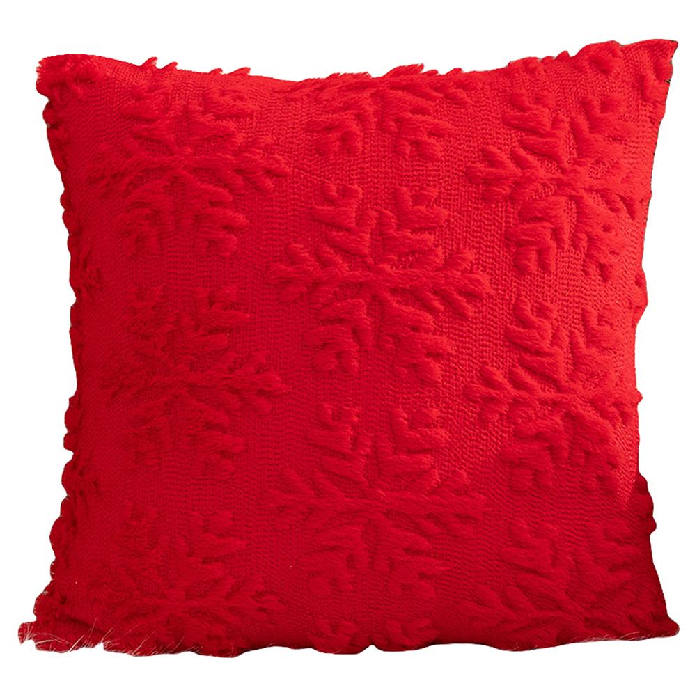 Plush Decorative Cushion Cover Soft Home Decor Christmas Living Room Sofa Throw Pillow Cover Red Embroidered Pillowcase 45×45cm