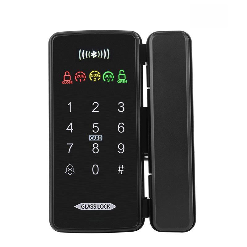 Încuietoare inteligentă de sticlă fără ramă: Electronic, Control Acces cu Parolă și Amprentă, Instalare fără găuri, Securitate Anti-furt pentru Birou.