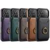 2 in 1 Detachable Magnetic Ring Holder Cards Solt Wallet Leather Case For iPhone 17 Pro Max 16 Plus 15 Plus 14 13 12 11 Cover