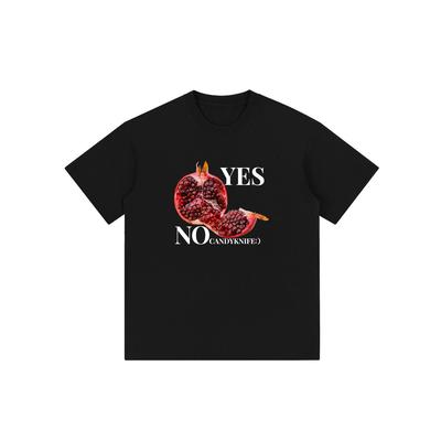 2025 Autumn and Winter Heavy Cute Fruit Printing T-shirt Men's Women's Pure Cotton Casual Loose Personalized Versatile T-shirt
