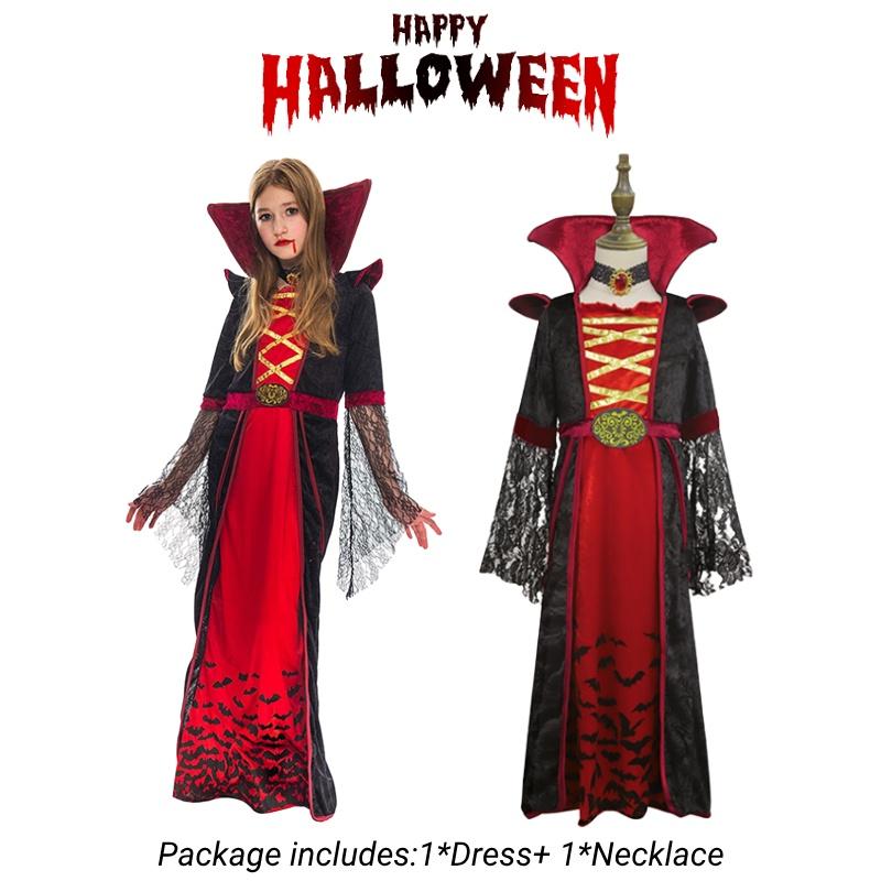 Halloween Girls Vampire Costume Dress Terrifying Horror Cosplay Outfit