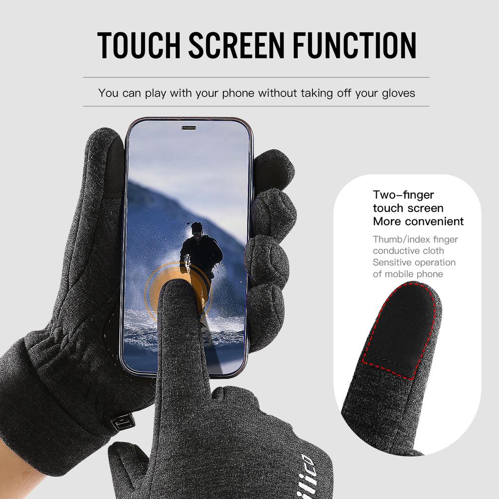 Cycling Gloves Warm Non Slip Touch Screen Climbing And Running Sports Gloves With Fleece Men'S Women'S Motorcycle Riding Gloves