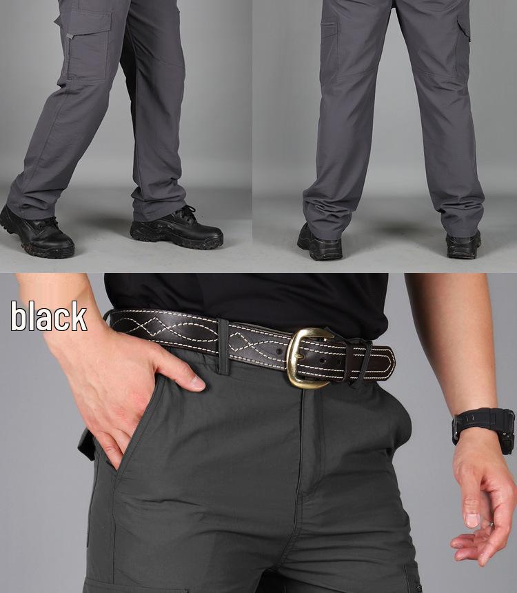 Men's Outdoor Quick-Dry Waterproof Trekking Pants - Casual Multi-Pocket Straight Leg Workwear