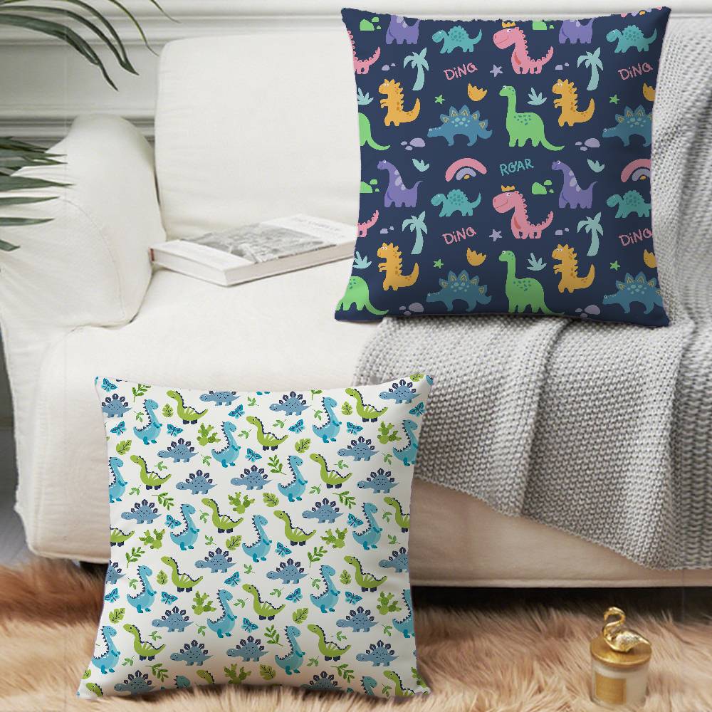 Cute Dinosaur Pattern Pillow Case Home Decor Throw For Sofa Bed Car Room Decor Gift Idea