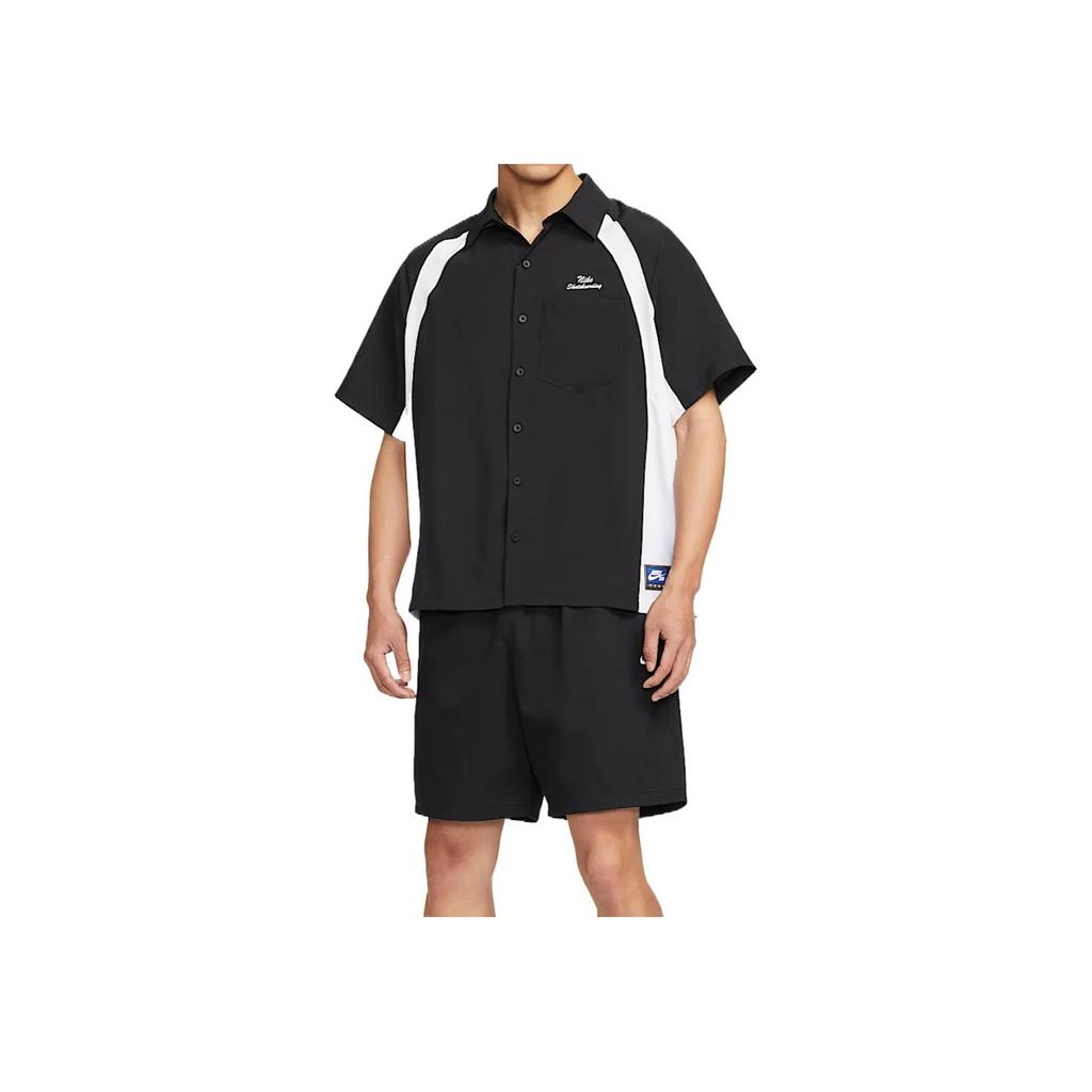 Nike Dri-Fit Sb Fashion Klassisch Bequem Vielseitig Kurzarmhemd Herrenhemden Schwarz Weiß HJ2959010